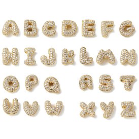 Латунные микро проложить кубического циркония бусы, буквы, стойки покрытие, долговечный, реальный 18 k позолоченный