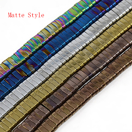 Electroplate Non-magnetic Synthetic Hematite Spacer Bars, Oval, Matte Style