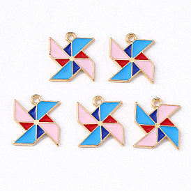 Pendentifs en émail , moulin à vent, or et de lumière