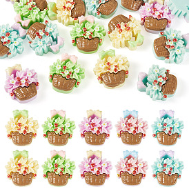 20 шт. Кабошоны из непрозрачной смолы, цветочные корзины