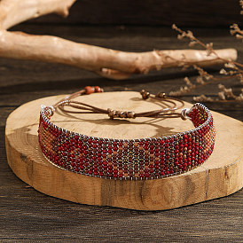 Bohemian Glass Seed Braided Bead Bracelet