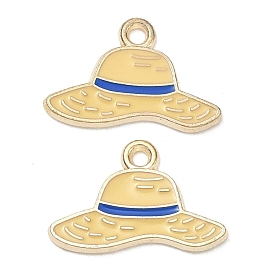 Alloy Enamel Pendants, Beach Hat Charms