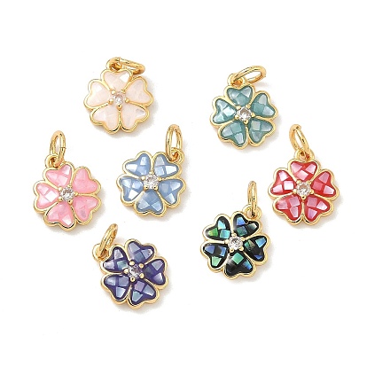 Латунные микропроволочные кубические циркониевые подвески из эмали, , с естественной оболочке, долговечный, стойки покрытие, с целью перехода в кольце, реальный 18 k позолоченный