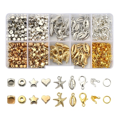 DIY Jewelry Making Finding Kit, Including CCB Plastic Beads & Pendants, Alloy Beads & Lobster Claw Clasps, Iron Jump Rings & Bead Tips