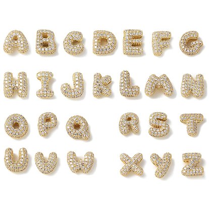 Латунные микро проложить кубического циркония бусы, буквы, стойки покрытие, долговечный, реальный 18 k позолоченный