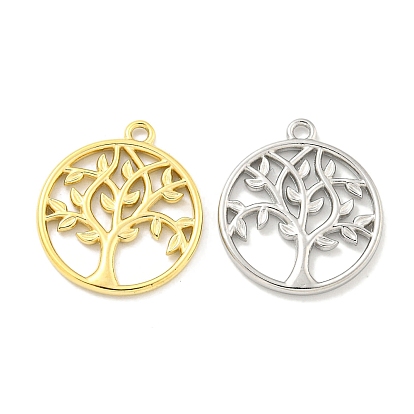 Вакуумное покрытие pvd 304 подвески из нержавеющей стали, плоская круглая с подвеской дерево жизни