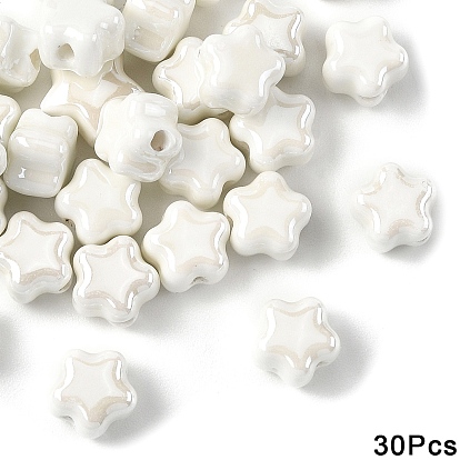 30шт. фарфоровые бусины ручной работы, цветка сливы, яркие глазированный фарфор