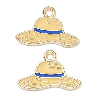 Alloy Enamel Pendants, Beach Hat Charms