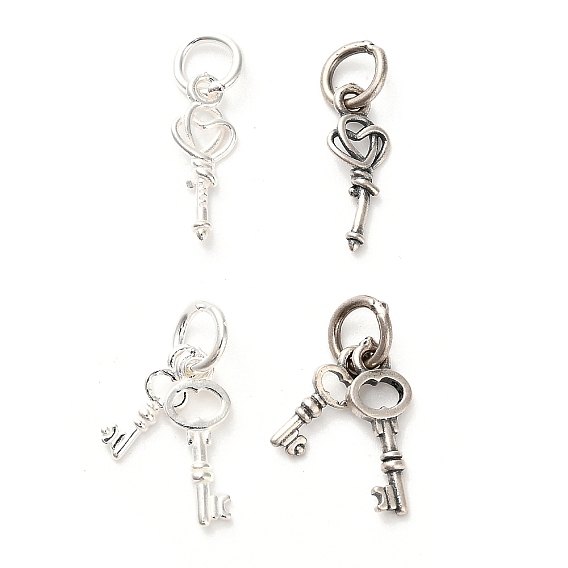 S925 подвески-ключи из стерлингового серебра, с кольцами для прыжков
