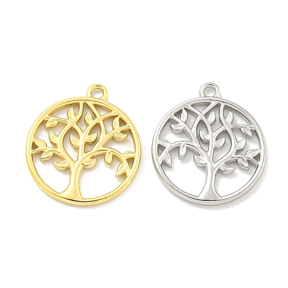 Вакуумное покрытие pvd 304 подвески из нержавеющей стали, плоская круглая с подвеской дерево жизни