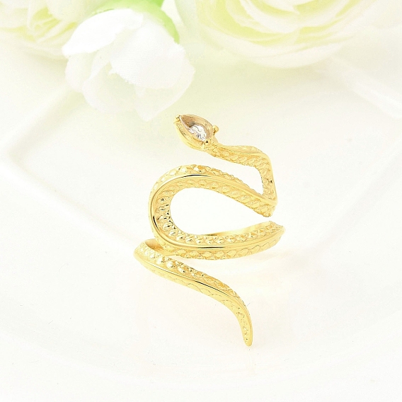 304 из нержавеющей стали манжеты кольца, змея, с микро проложить кубического циркония, ионное покрытие (ip), ручная полировка