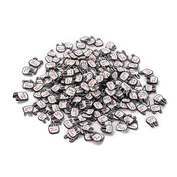 Handmade Polymer Clay Cabochons, Polymer Clay Slices for Resin Crafts & DIY Projects, Rabbit