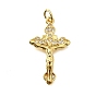 Латунные микро проложить кубического циркония подвески, подвески в виде креста-распятия, без свинца и без кадмия, стойки покрытие, долговечный, с целью перехода в кольце