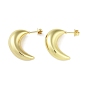 Ion Plating(IP) 304 Stainless Steel Stud Earrings for Women, Moon