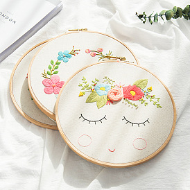 Hand embroidery diy material package for beginners Su embroidery wreath pastoral fabric hanging painting