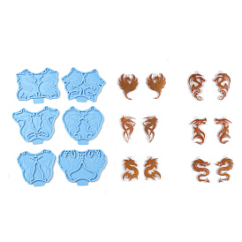 Dragon DIY Pendant Silicone Molds, Resin Casting Molds, for UV Resin, Epoxy Resin Craft Making