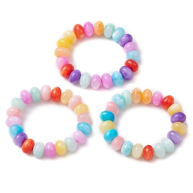 Rondelle Dyed Natural Freshwater Shell Beaded Stretch Rings for Women