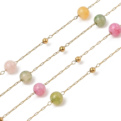 Ионное покрытие (ip) 304 звенья цепи из нержавеющей стали, с катушкой, с агатом, пайки