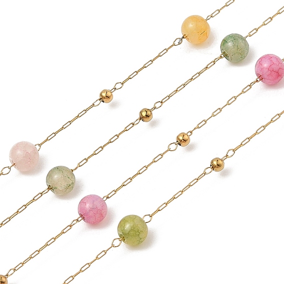 Ионное покрытие (ip) 304 звенья цепи из нержавеющей стали, с катушкой, с агатом, пайки