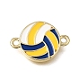 Breloques de connecteur en laiton émaillé, liens de volley-ball, crémaillère plaquage, plaqué longue durée, sans cadmium et sans plomb