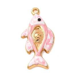 304 Stainless Steel Enamel Pendants, Fish Charms