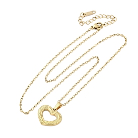 Полые сердца 304 из нержавеющей стали кулон ожерелье, ионное покрытие (ip)