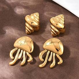 304 из нержавеющей стали серьги, ионное покрытие (ip), реальный 18 k позолоченный