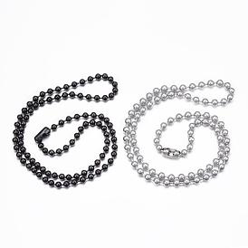 304 Stainless Steel Ball Chain Necklaces