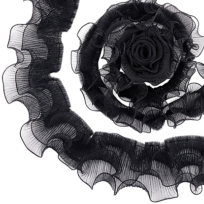 3 многослойная полиэфирная лента с рюшами, плиссированная волнистая лента, для аксессуаров к одежде