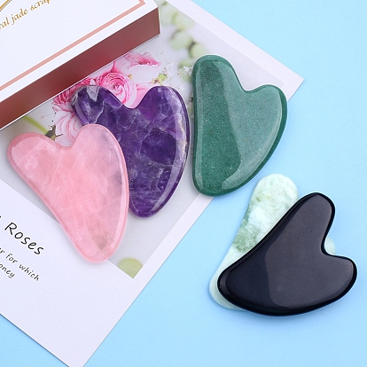Натуральный драгоценный камень gua sha доски, сердце
