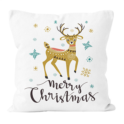 Christmas 4pcs Throw Pillow Cover Holiday Decoration Gift Home Sofa Pillow Cushion Cover Without Core