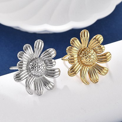 Цветок 304 открытая манжета из нержавеющей стали для женщин