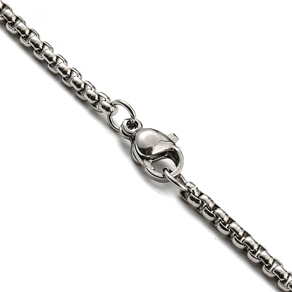 304 yin yang esmaltado de acero inoxidable con collares con colgante de sol y luna, Collares de cadenas de caja para mujeres y hombres.
