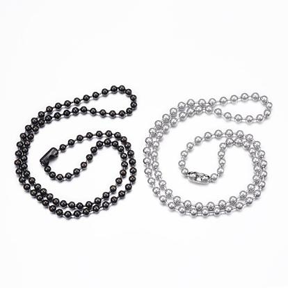 304 Stainless Steel Ball Chain Necklaces