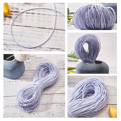 Round Elastic Cord, with Polyester Outside & Rubber Inside for Necklace Bracelet Beading Making