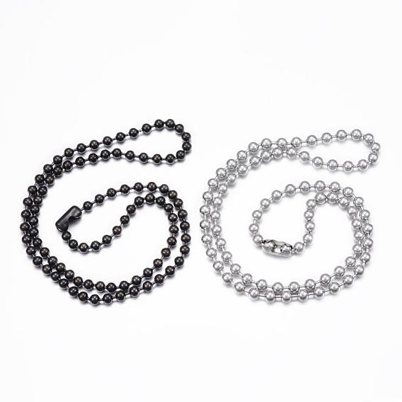304 Stainless Steel Ball Chain Necklaces