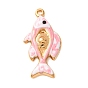 304 Stainless Steel Enamel Pendants, Fish Charms
