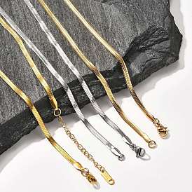 3мм плоские ожерелья-змейки из нержавеющей стали для мужчин и женщин, долговечный