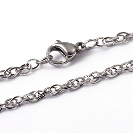 304 из нержавеющей стальной трос цепи ожерелья, с карабин-лобстерами , 29.72 дюйм (75.5 см)