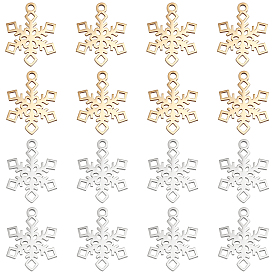 16 шт. 2 цвета 201 подвески из нержавеющей стали, снежинка