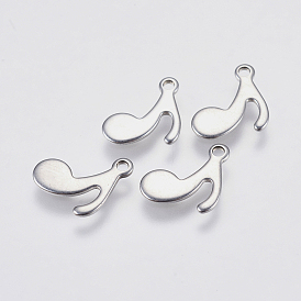 201 Stainless Steel Charms, Musical Note