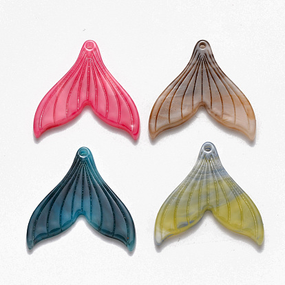 Pendentifs en acétate de cellulose (résine), forme de queue de baleine