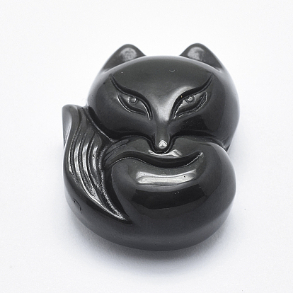 Природные подвески обсидиана, лиса