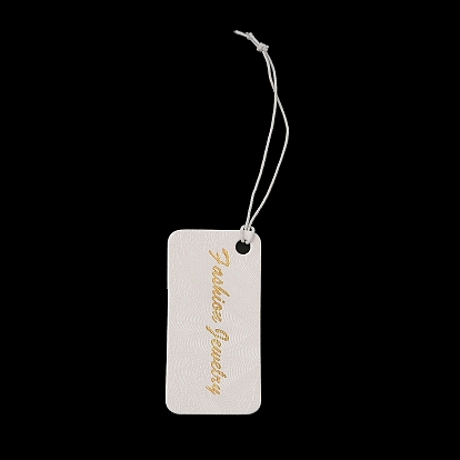 Paper Price Tags, with Elastic Cord, Rectangle with Word