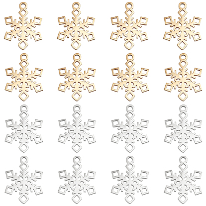 16 шт. 2 цвета 201 подвески из нержавеющей стали, снежинка