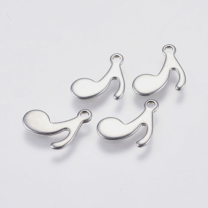 201 Stainless Steel Charms, Musical Note