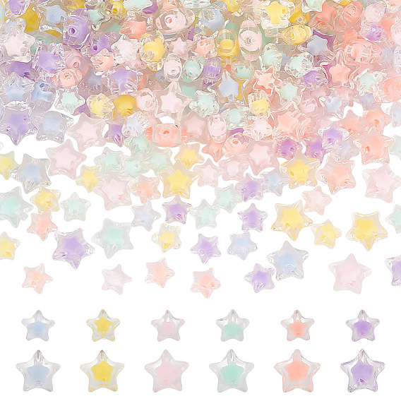 12 стильные прозрачные акриловые бусины, бусина в бусине, граненые, звезда