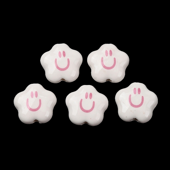 Фарфоровые бусины ручной работы, узор из облаков и улыбающегося лица, яркие глазированный фарфор