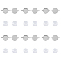 DIY Link Connectors Making Kits, Include 304 Stainless Steel Cabochon Connector Links Settings and Clear Glass Cabochons, Flat Round