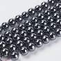 Non-magnétiques perles synthétiques d'hématite, perles de qualité aa rondes, 8mm, Trou: 1mm